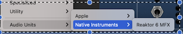 This is a menu example in Garage Band