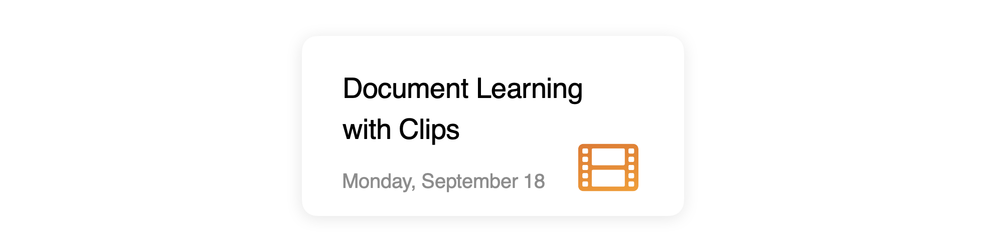 Document Learning with Clips session schedule icon.
