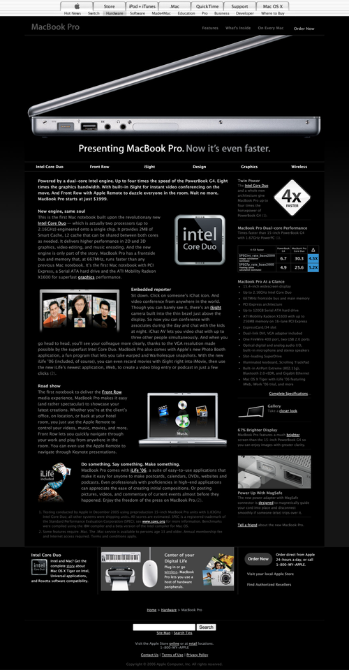 Apple MacBook Pro (15) · Overview · Apple.com · 2006 Apple MacBook Pro (15) · Overview · Apple.com · 2006
