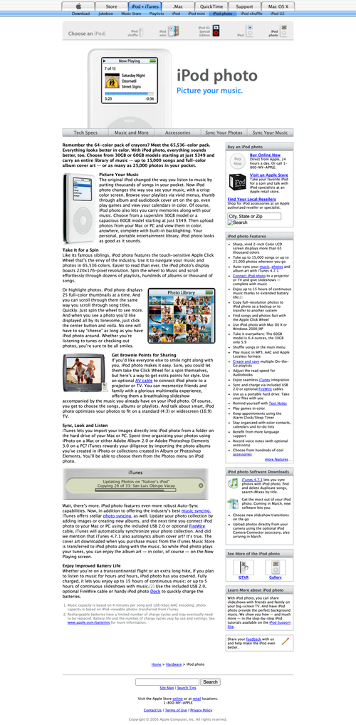 Apple iPod Photo · Overview · Apple.com · 2004 Apple iPod Photo · Overview · Apple.com · 2004