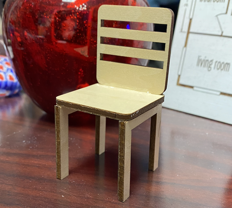 mini laser cut wooden chair