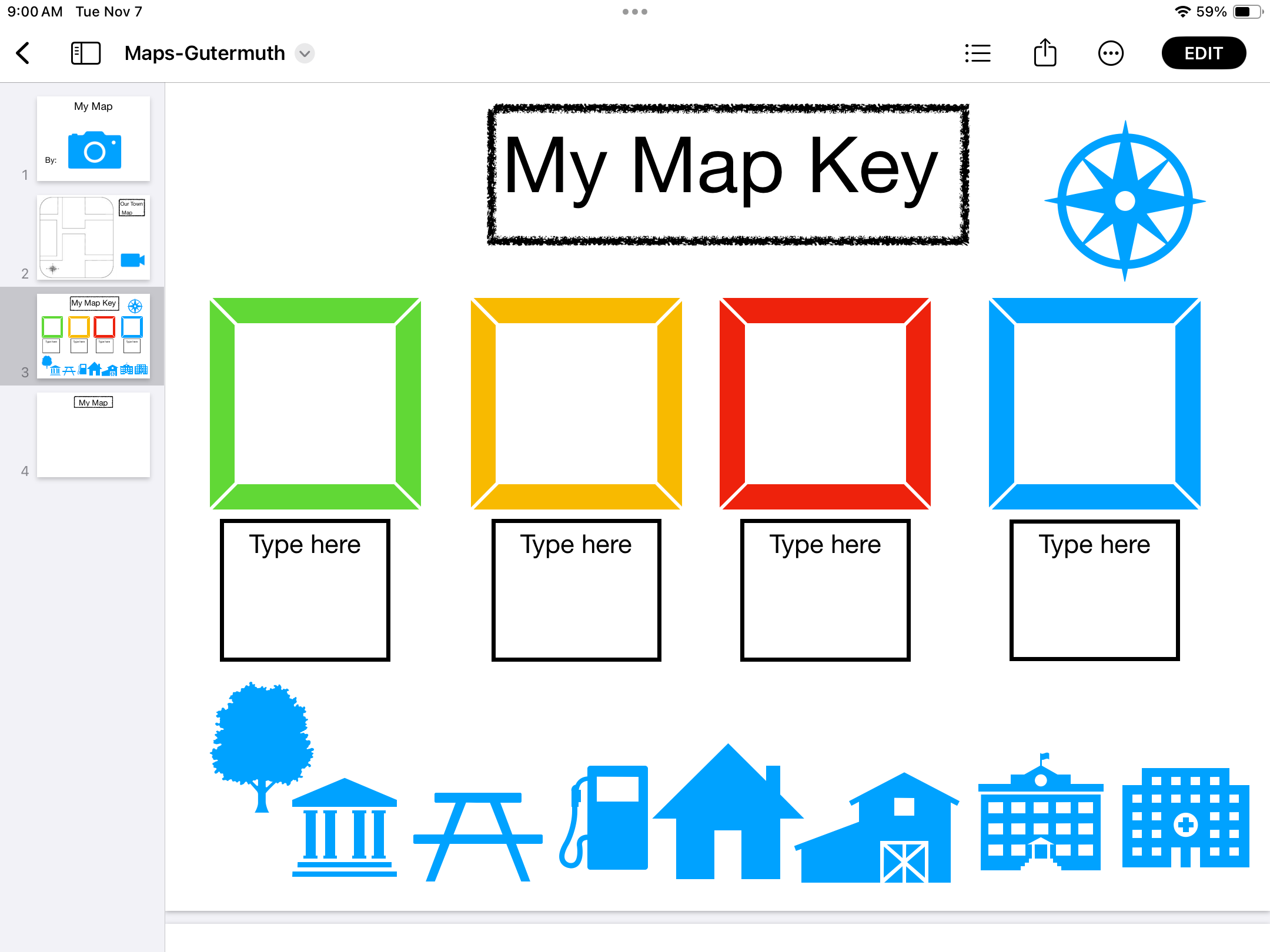 Classroom or Community Map template