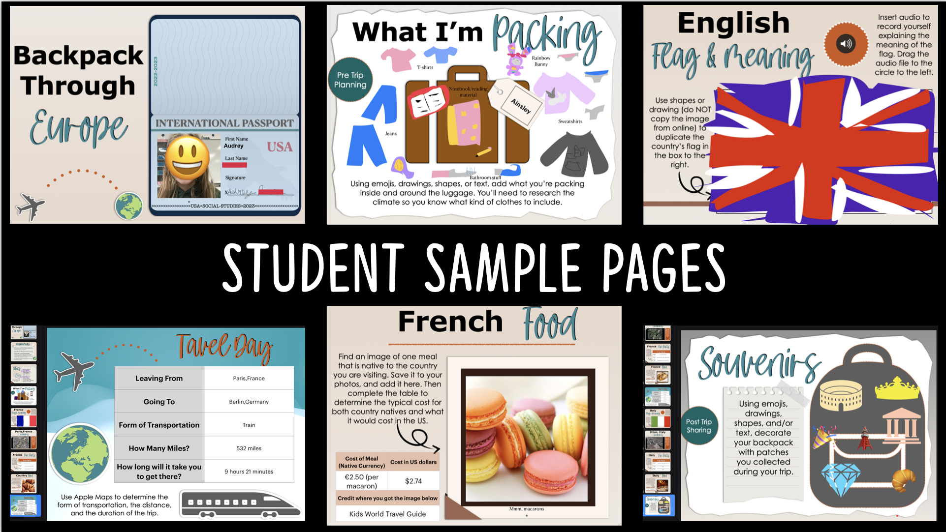 Picture of sample pages from student workbooks