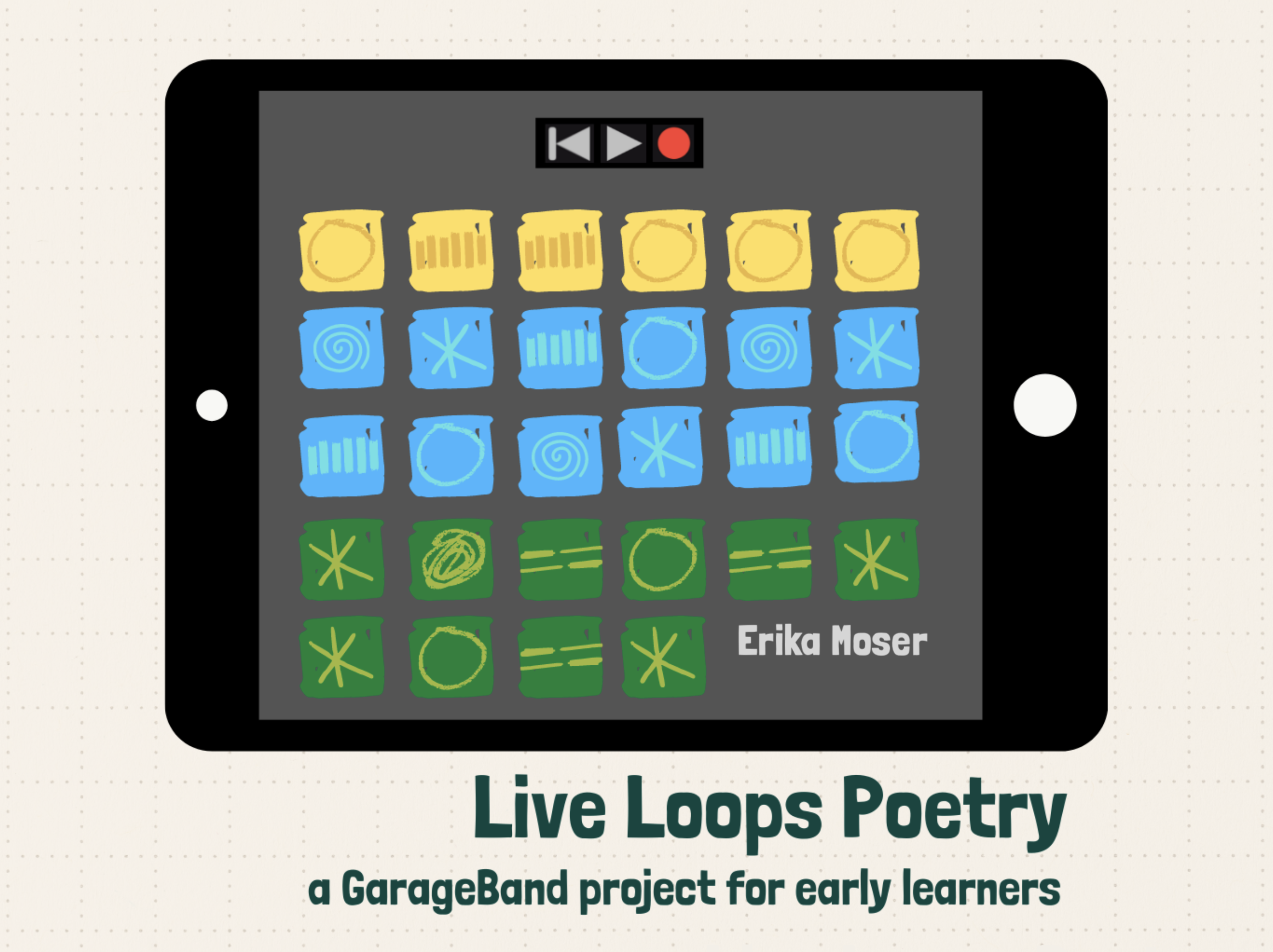 Book cover showing a Live Loops template in GarageBand for iPadOS.