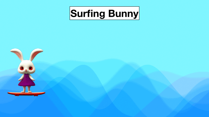 surfing bunny animation