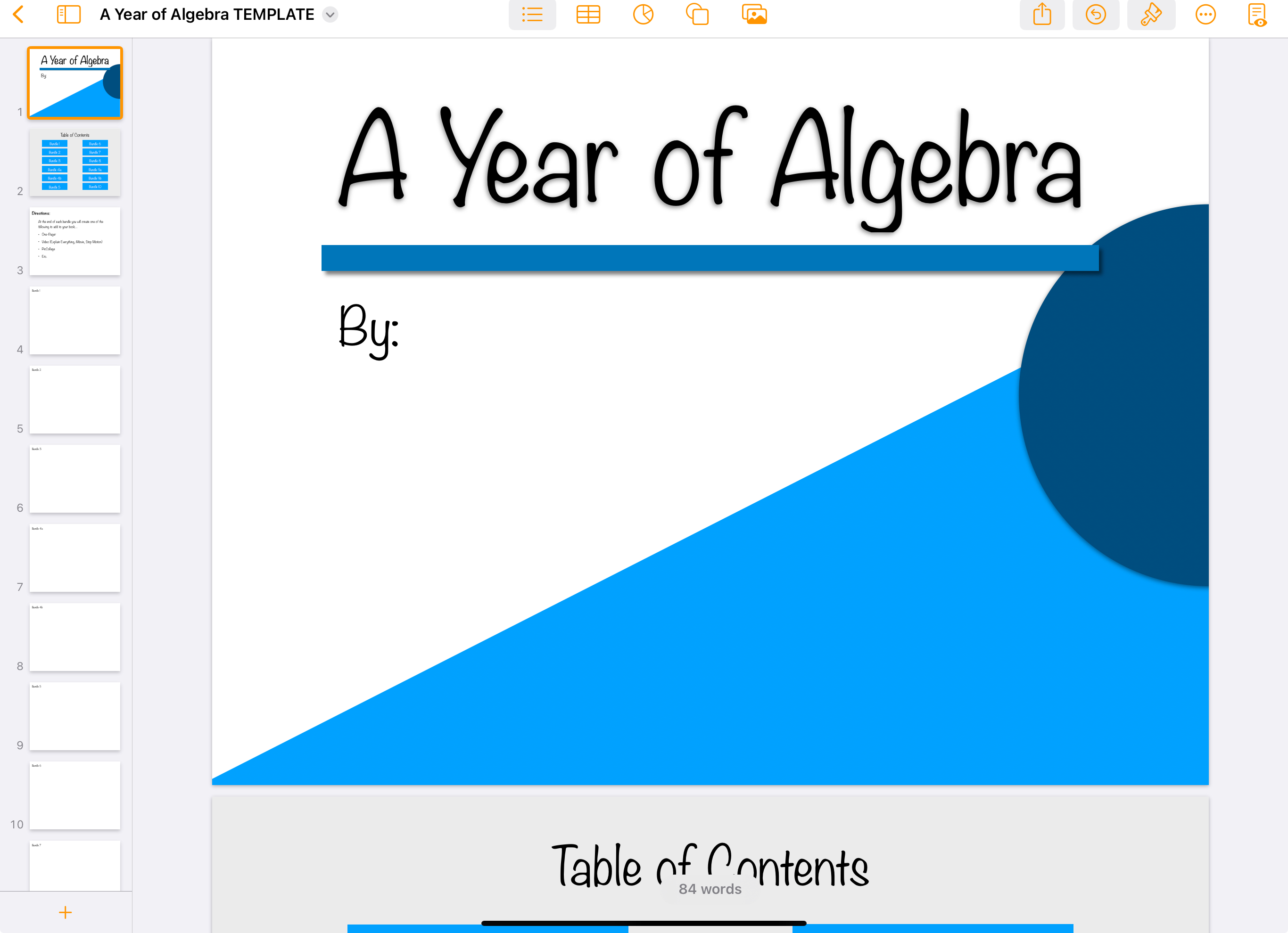 A Year of Algebra