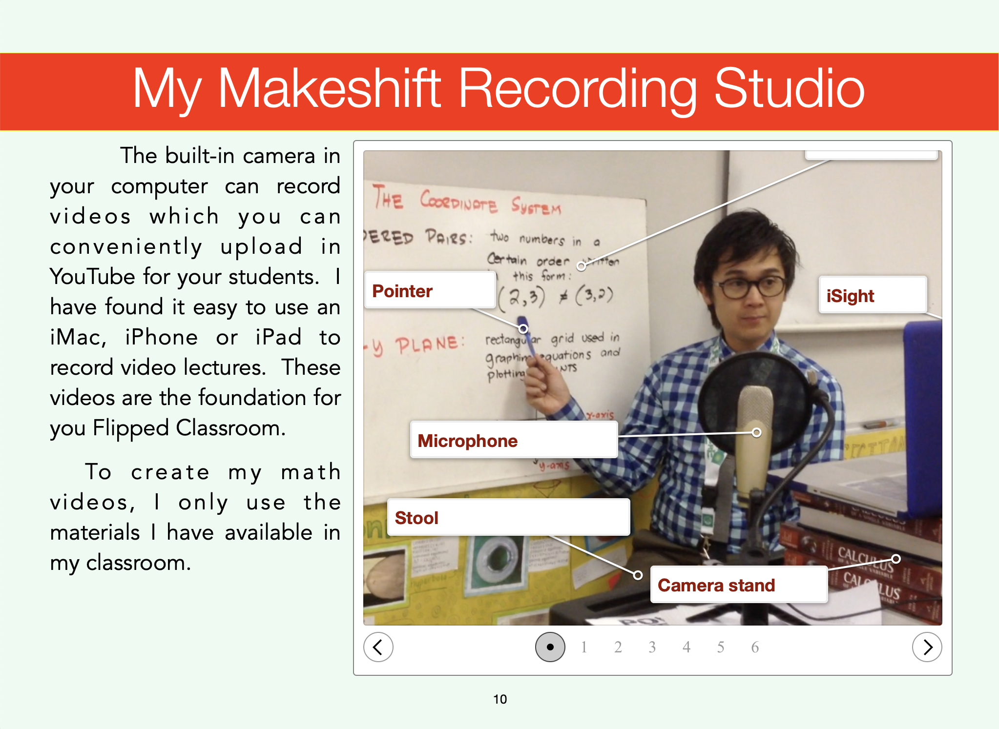 this image shows my basic video recording set-up using the available materials in my classroom