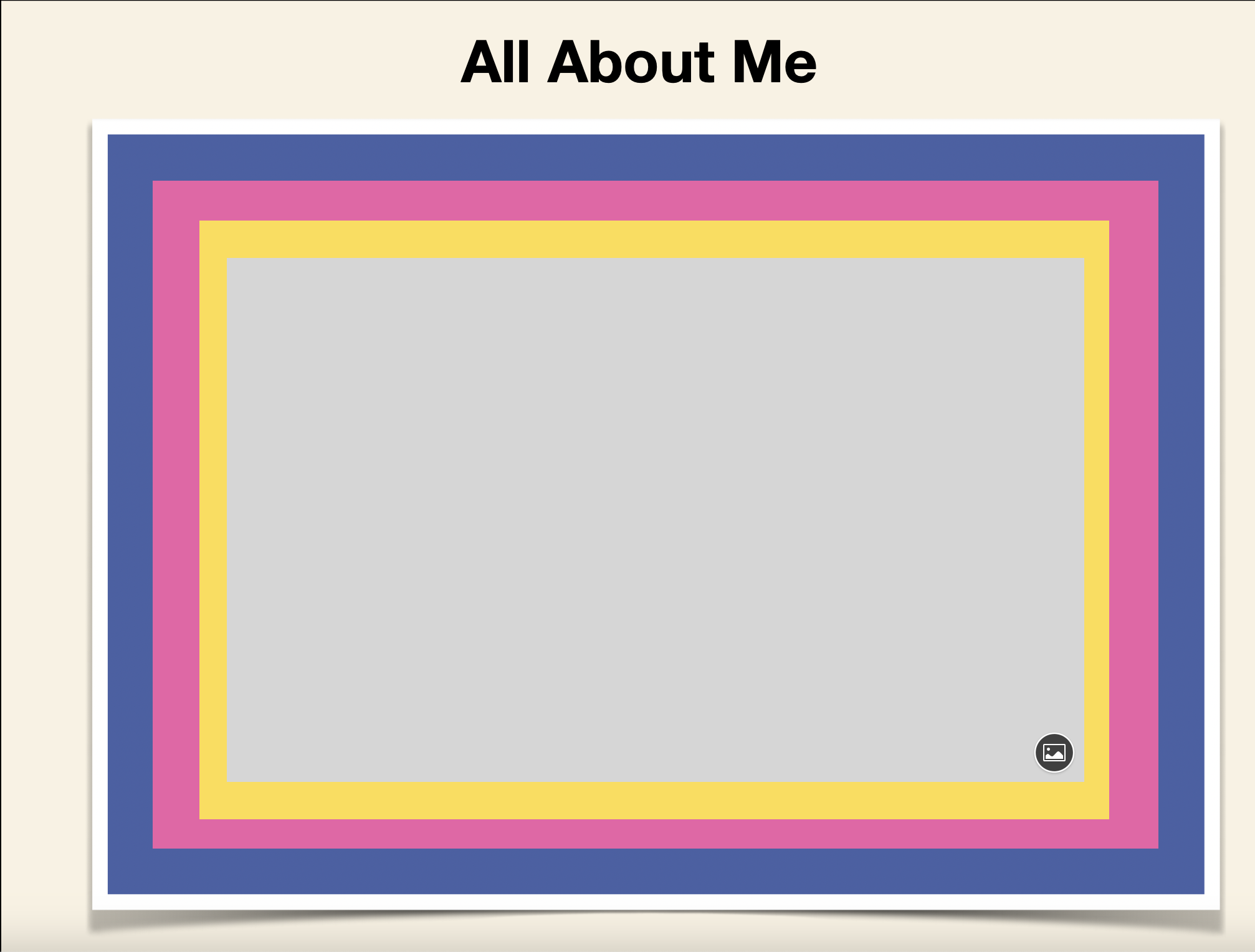 The cover of the About Me activity 