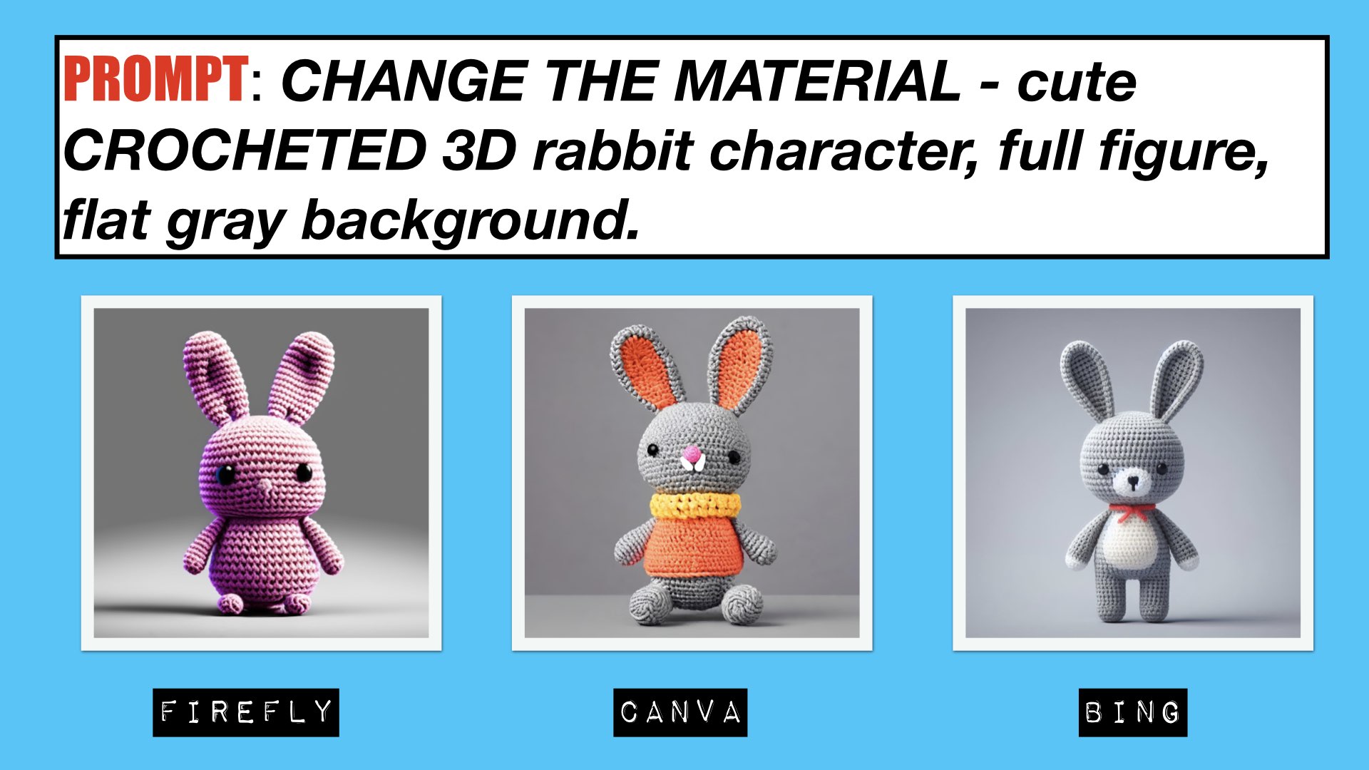 AI Prompt - Crocheted Rabbit Character
