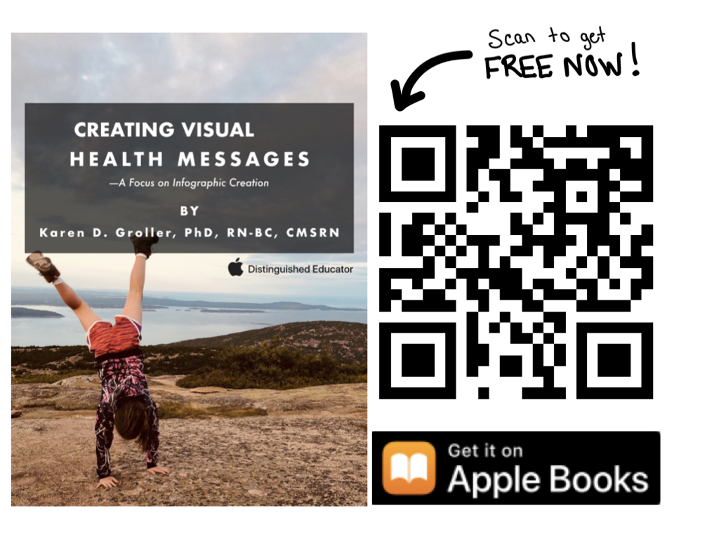 Book jacket and QR code for Creating Visual Health Images 