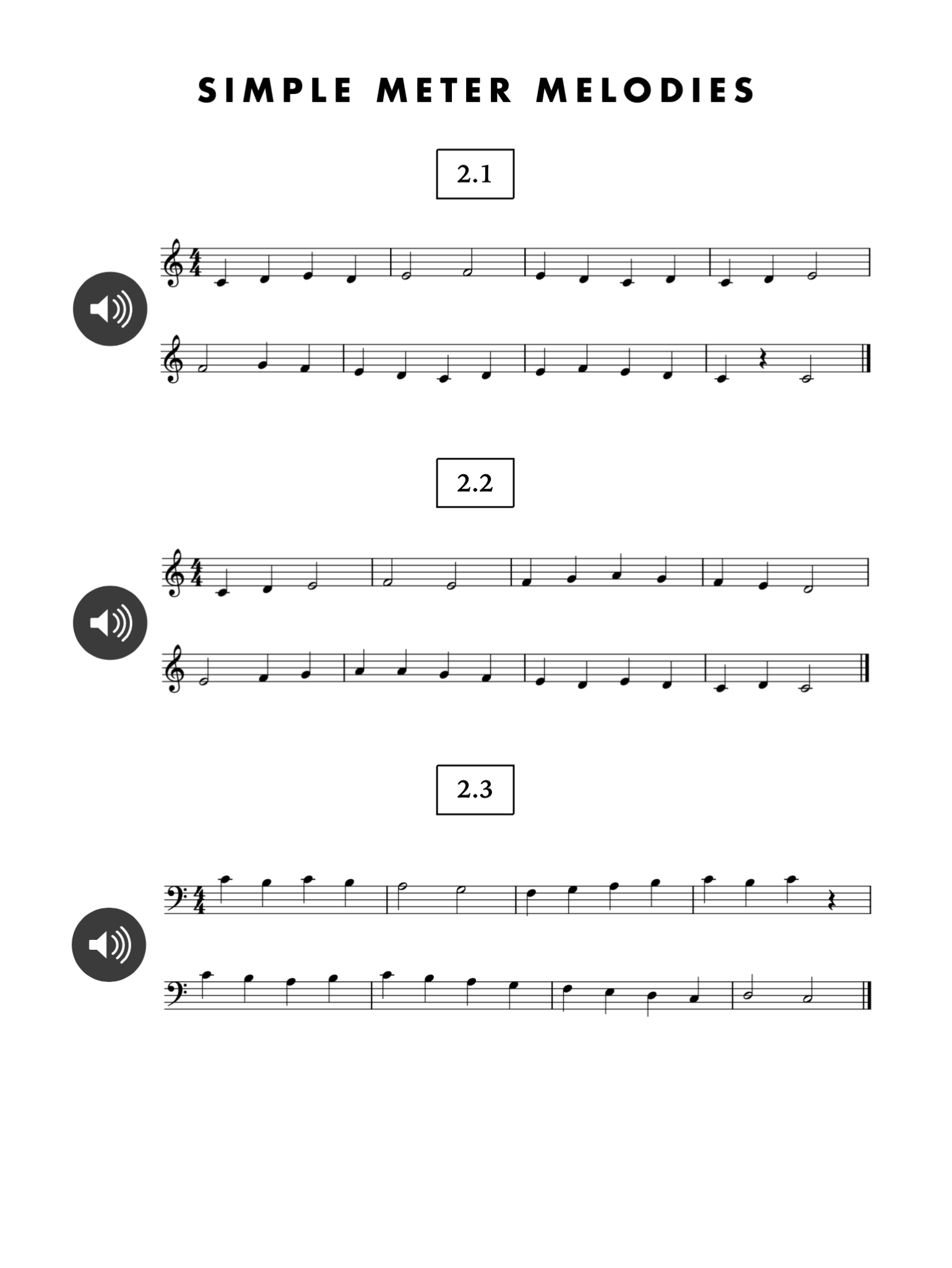 First page of the Simple Meter Melodies chapter.