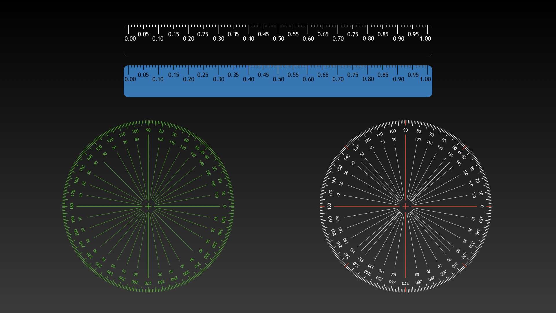 Screenshot of rulers and protractors Keynote shapes