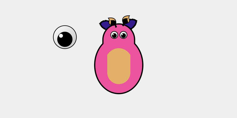 The eyes are made out of three circles.