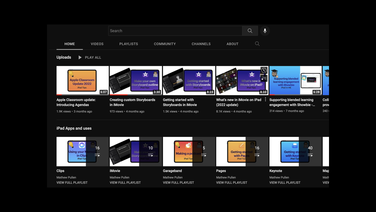 Image of playlists in YouTube