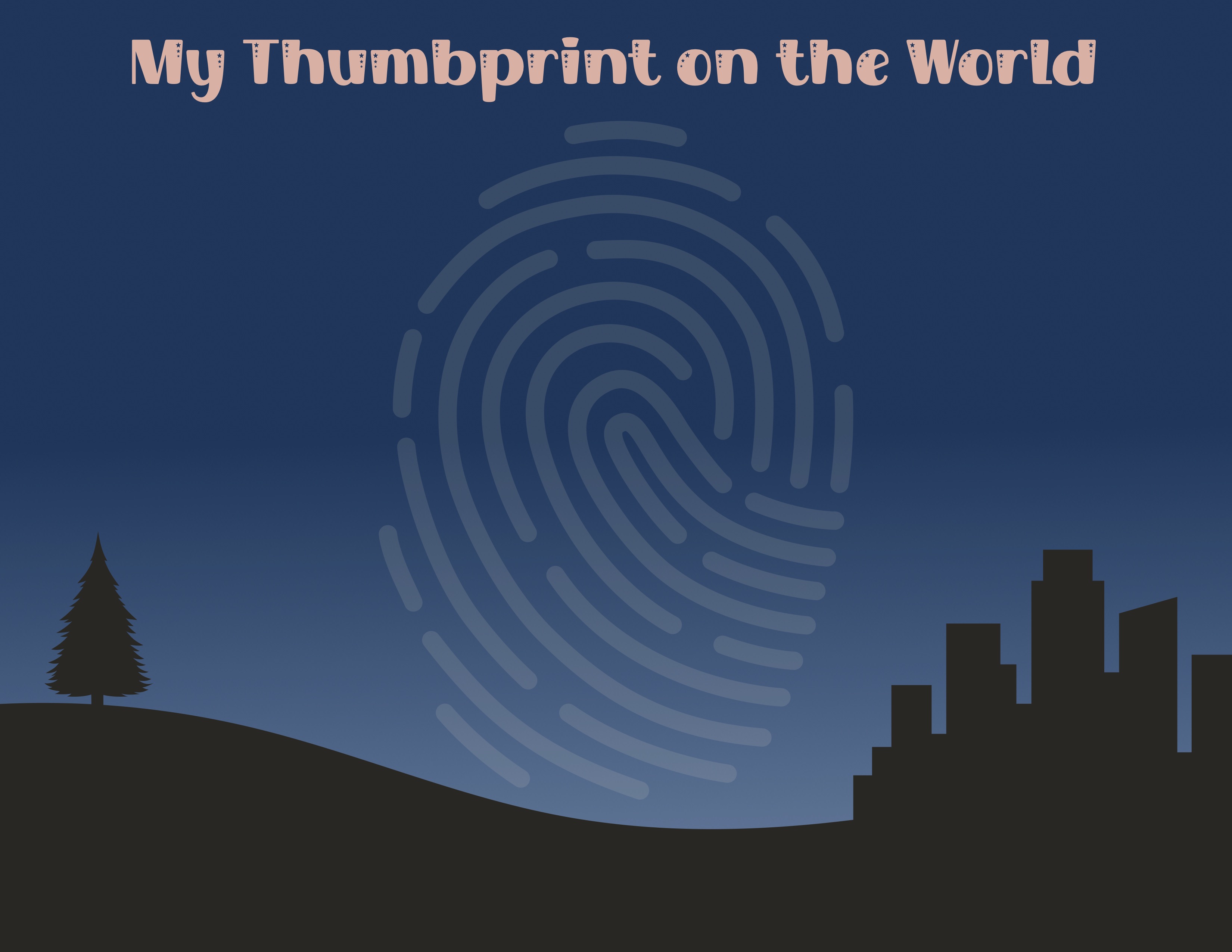 Illustration of Thumbprint on the world 
