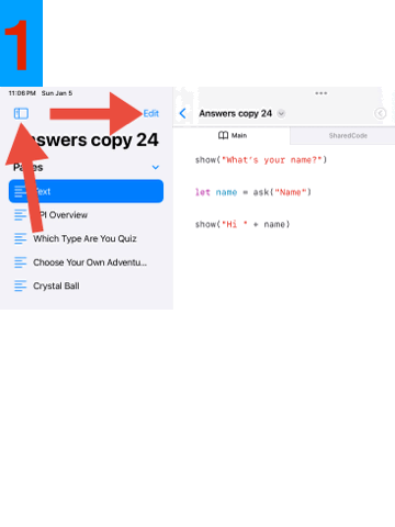 A GIF showing how to add a page in a Swift Playground book