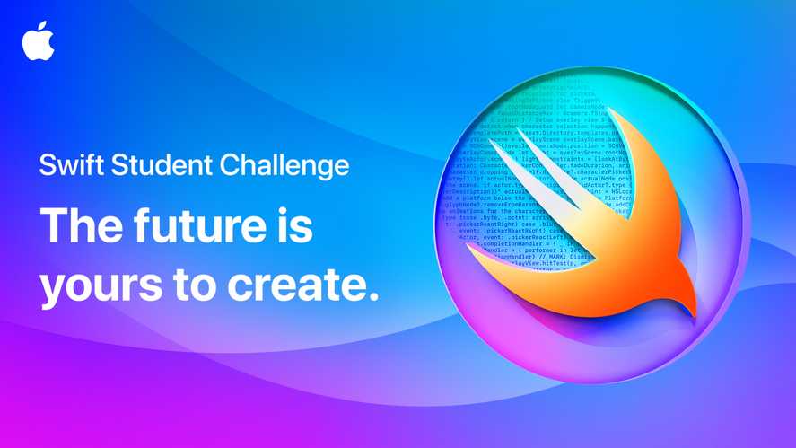 Swift Student Challenge logo and the text "The future is yours to create"