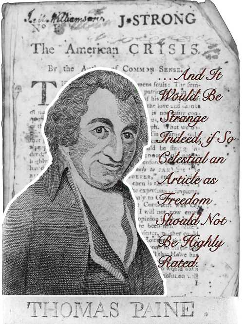 Pop Art of Thomas Paine on his writing of the American Crisis primary source